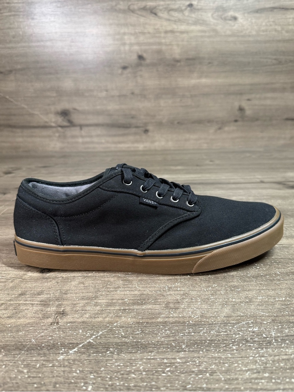 Vans Atwood Mens Size 13 Black Gum Canvas Low Top Skate Shoes Sneakers